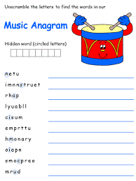 For example, the word anagram itself can be rearranged into nag a ram, also the word binary into brainy and the word adobe into abode. Music Themed Anagram Puzzles