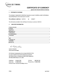 Only employers required to register for workcover insurance will have a certificate. Fillable Online This Employer Is Registered For Workcover Insurance To Cover Its Liabilities Under The Workplace Fax Email Print Pdffiller