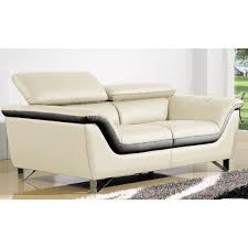 Tendance contemporaine et style design, il offre un excellent confort. Canape Cuir Luxe 2 Places Montreal Beige Et Noir Cdiscount Maison