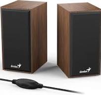 Genius SP-HF180 2-Way USB Stereo Speakers, Wood, Brown