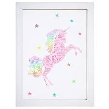 Violet Grace Pink Rainbow Unicorn Word Art Print Keepsake Girls Birthday Gift Print Only