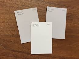 Try sherwin williams shell white with peel & stick samples made with real paint Sherwin Williams Shell White All Trim Interior Doors Satin Ceilings Sherwin Williams Shell White Coastal Cottage Decorating Pediment Sherwin Williams