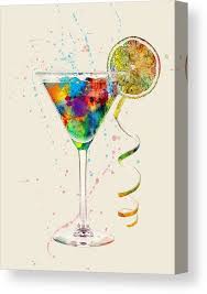 Cocktail Drinks Glass Watercolor Canvas Print Canvas Art By Michael Tompsett Watercolor Canvas Canvas Prints Canvas Art