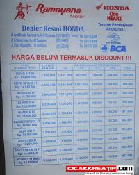 Brosur Harga Motor Honda Di Lampung Inginmotor
