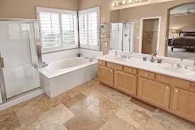 Luxurious Bath With Double Sinks A Large Roman Soak Tub Separate Shower And Walk In Closet Soaking Tub House Double Sink