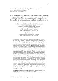 See more of muet(malaysian university english test) on facebook. Pdf The Relationship Between Emotional Intelligence Ei And The Malaysian University English Test Muet Performance Among Technical Students