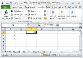 Ms Excel How To Use The Power Function Ws