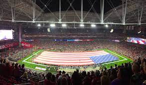 The American Flag On The Field University Of Phoenix Stadium Stadium Field