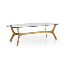 The accent piece you're looking for Crate Barrel Elke Glass Coffee Table W Brass Base Aptdeco Rectangular Glass Coffee Table Barrel Coffee Table Coffee Table