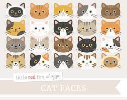 Cat Face Clipart Cat Clip Art Kitty Clipart Kitten Clipart Etsy Cat Clipart Digital Graphic Design Cat Face