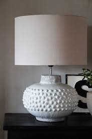 Crackle Glaze Oversized Ceramic Table Lamp With Linen Lamp Shade Rockett St George In 2020 Linen Lamp Shades Table Lamp Lamp