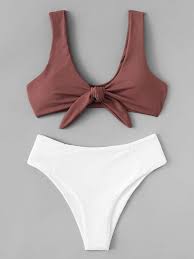 Knot Front Top With Panty Bikini Set Blog Cute Swimsuits Bikini Outfits Swimsuits Outfits