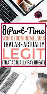 8 Part Time Work From Home Jobs That Are Actually Legit Work From Home Jobs Home Jobs Way To Make Money