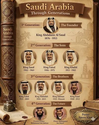 The Legacy of Leadership: Saudi Arabia Through Generations The history of Saudi  Arabia is a profound narrative of transformation, anchored by the vision of  the Al Saud dynasty. This journey, often visualized