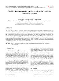 Notification Services for the Server-Based Certificate Validation Protocol
