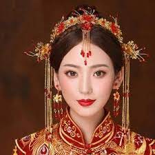 中国風髪飾り かんざし ティアラ 漢服髪飾り チャイナ服髪飾りイヤリング イヤリング王冠 中華風古代宮廷唐装 漢服用アクセサリー フリンジかんざし王冠ピアス コーム テプレ豪華変身道具ィア写真撮影道具 結婚式ヘアアクセサリー 皇后 髪飾り ヘアアクセサリー 結婚