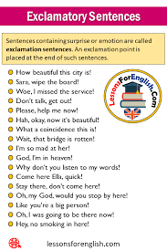 100 Exclamatory Sentence Example Definition And Sentences Exclamatory Sentences Emotions Are The Most Sui Ge Sentence Examples Exclamatory Sentences Sentences