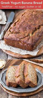 Healthier Greek Yogurt Banana Bread That Uses No Sugar Oil Or Butter This Banana Br Yogurt Banana Bread Greek Yogurt Banana Bread Weight Watcher Banana Bread