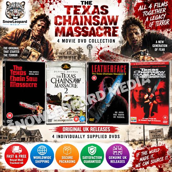 TEXAS CHAINSAW MASSACRE COMPLETE QUADRILOGY 1-4 DVD MOVIE COLLECTION UK R2  NEW | eBay