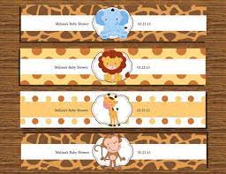 Baby Safari Animals Water Bottle Labels Baby Shower Card Sayings Handmade Baby Shower Invitations Baby Boy Shower Party