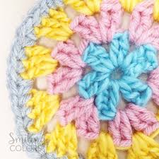 How to knit a coaster: How To Crochet Granny Circle For Beginners Makes Easy Coasters Smiling Colors