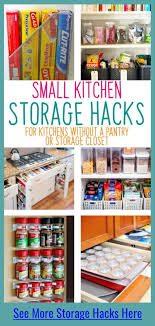 Small Apartment Kitchen Storage Ideas That Won T Risk Your Deposit Kitchen Without Pantry Small Kitchen Hacks Small Kitchen Storage