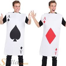 Queen or king of hearts costume, based on the playing card look. Adult Ace Playing Card Costume Unisex Casino Men Ladies Fancy Dress Ebay