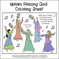 Coloring page 39—one copy for each child while the children are coloring, engage them by asking the following questions: Miriam Praises God Bible Crafts