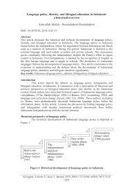 Pdf Language Policy Identity And Bilingual Education In Indonesia A Historical Overview