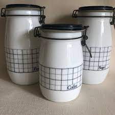 There are two tiny chips on the rim and few light scratches on canister. Wheaton Kitchen Milk Glass Canister Set Wheaton Vintage Poshmark