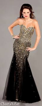 Jovani Black Gold Gown Vestidos