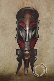 Ручной работы ручной tribal warrior африканская маска мужчина, животное, hawk. African Zulu Masks