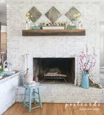 It has contrast and texture and simplicity. How To Paint A Brick Fireplace With A Rustic French Look Postcards From The Ridge