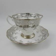 Vintage english tea cup and saucer, regency teacup, pink florals 17044. Vintage Royal Albert Tea Cup And Saucer With Silver Grapes English Bone China Tea Cups Bone China Tea Cups Tea