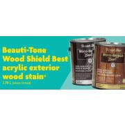 Restore semi transparent stain 1 gal restore solid acrylic stain 1 gal extreme 4 gal. Home Hardware Beauti Tone Wood Shield Best Acrylic Wood Stain Redflagdeals Com