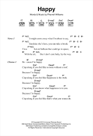 Happy Guitar Chords Lyrics Print Sheet Music Now