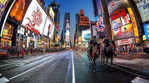 Times square wallpaper new york city. New York Times Square Lights People Skyscrapers City Horseback Riding Hd Wallpaper Wallpaperbetter