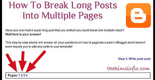 How to Break A Post Into Multiple Pages (Paginate) on Blogger ...