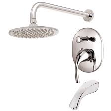 Check your tub diverter (spout that fills tje tub). Uberhaus Vanessa Bath Shower Faucet 9e1471a Qp34q13n Rona