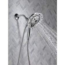Delta Universal Showering Components Satin Nickel 5 Spray Dual Shower Head 1 75 Gpm 6 6 Lpm Lowes Com Shower Heads Handheld Shower Head Hand Held Shower