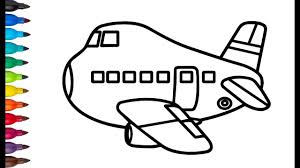 Glitter Toy Airplane Coloring And Drawing Learn Color For Kids Toddlers Drawing For Kids Kids Printable Coloring Pages Learning Colors