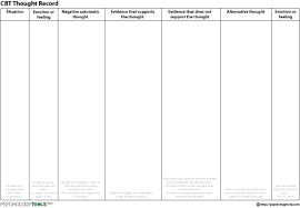 Cbt Thought Record Cbt Worksheets Cbt Therapy Worksheets