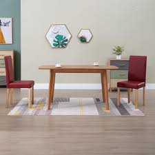 greensen dining chairs 2 pcs red faux