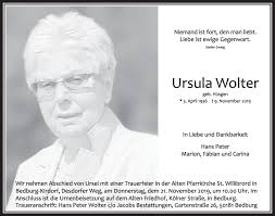 Traueranzeigen von Ursula Wolter