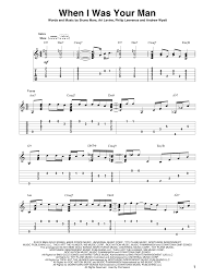 Stream when i was your man the new song from bruno mars. Bruno Mars When I Was Your Man Arr Bill Lafleur Sheet Music Pdf Notes Chords Pop Score Solo Guitar Tab Download Printable Sku 414584