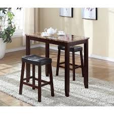 Roundhill Furniture 3 Piece Counter Height Glossy Print Marble Breakfast Table With Stools Walmart Com Pub Table Sets Pub Table Counter Height Pub Table