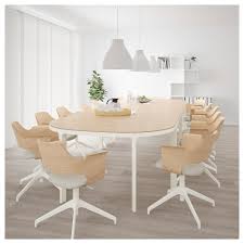 Bekant Conference Table White Stained Oak Veneer White Ikea Canada Ikea Conference Table Conference Room Design Ikea Bekant