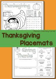 I am grateful placemat or poster: Printable Thanksgiving Placemats Mamas Learning Corner