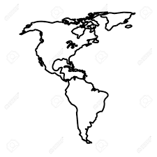 Map North And South America Location Line Vector Illustration Royalty Free Cliparts Vectors And Stock Illustration Image 77531174