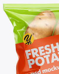 Download Plastic Bag W Potatoes Mockup In Bag Sack Mockups On Yellow Images Object Mockups